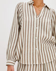 Rails Lo Stripe Button-down Shirt close up front