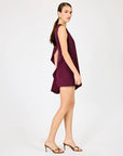 Elizabeth Romper side view on model with no cape