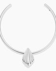La Sirena Necklace in Rhodium on white background