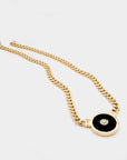 Luna Nera Pendant Necklace laid flat