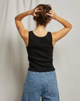 Maria V Neck Tank Black back view