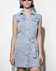 Madison Sleeveless Denim Mini Dress front