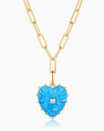 Malene Howlite Heart Clip Necklace close up