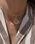 Maris Shell Clip on necklace on model