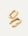 Mega U Link Earrings on white background showing hinge closure