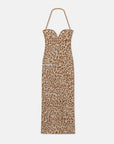 Nanushka Haylen Halter Print Dress laid flat
