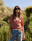 Square Scarf Polka Dot Crema as belt