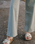 Schutz Bosa Twisted Sporty Slide close up on feet
