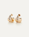 Paige Puff Earrings front and partial side view on model