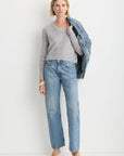 Blakely Sweater in Heather Grey full body front view