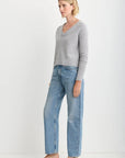 Blakely Sweater in Heather Grey full body side view