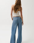 Jadyn Mid Rise Drawstring Palazzo Jean back