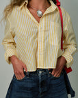 The Shorty Shirt Stripe close up