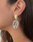 Jennifer Zeuner Havana Earrings Two Tone close up on model