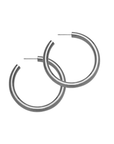 Jennifer Zeuner Lou Medium 2" Hoop Silver flat lay