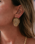 Lele Sadoughi Flapper Button Earring on ear