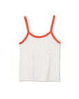 a white tank with orange straps on a white background