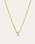 Pave Diamond Spacer Big Bead 14k Yellow Gold on rollo chain