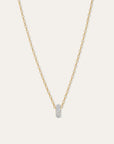 Pave Diamond Spacer Big Bead 14k Yellow Gold on 2mm link chain
