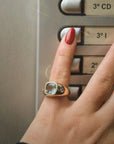 Giulia Pinky Ring Aquamarine on pinky