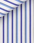 Close-up of blue and white striped fabric