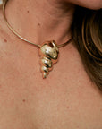Shell Choker close up on model