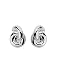 Rhodium Plate Anima Earring front view with white background