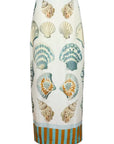 Skirt with shell pattern on a white background