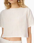 Mica Metallic Cotton Tee close up front