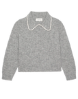 grey cardigan with a white background