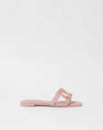 Monogram Suede Flat Slide side