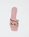 Monogram Suede Flat Slide top view