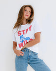 Stay Wild Horse Everyday Tee front close up