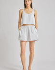 Lodi Cropped Tank White full body front