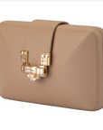 Eli Deco Inspired Clutch Natural front/side angle