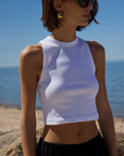 The Cropped Not So Basic Tank in White