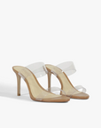 Ariella Clear Strap Heel in Brown side by side