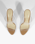 Ariella Clear Strap Heel in Brown top view