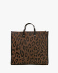 Leopard print tote bag on a white background