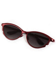 Solange Sunglasses Scarlet Chroma + Bordeaux folded