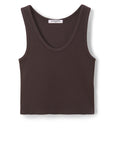 Brown tank top on a white background front product view