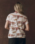 The Boxy Crew Tee in riding horses print back