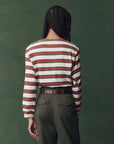 The Campus Crew Cream and Bridle Stripe back