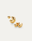 Tome Hoops Medium close up on white background with both earring backings on