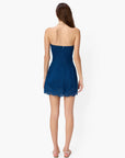 Belinda Strapless Linen Mini Dress back