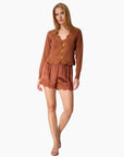 Anora Silk Short Affogato full body front