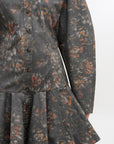 Black Floral Shirt Dress close up