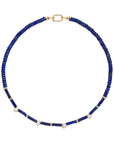 Lapis Lazuli Bead Necklace on white background