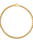 Gold chain bracelet on a white background