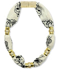 White Bandana Necklace laid flat